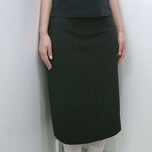Black Stripe Pinterest Pencil Midi Skirt